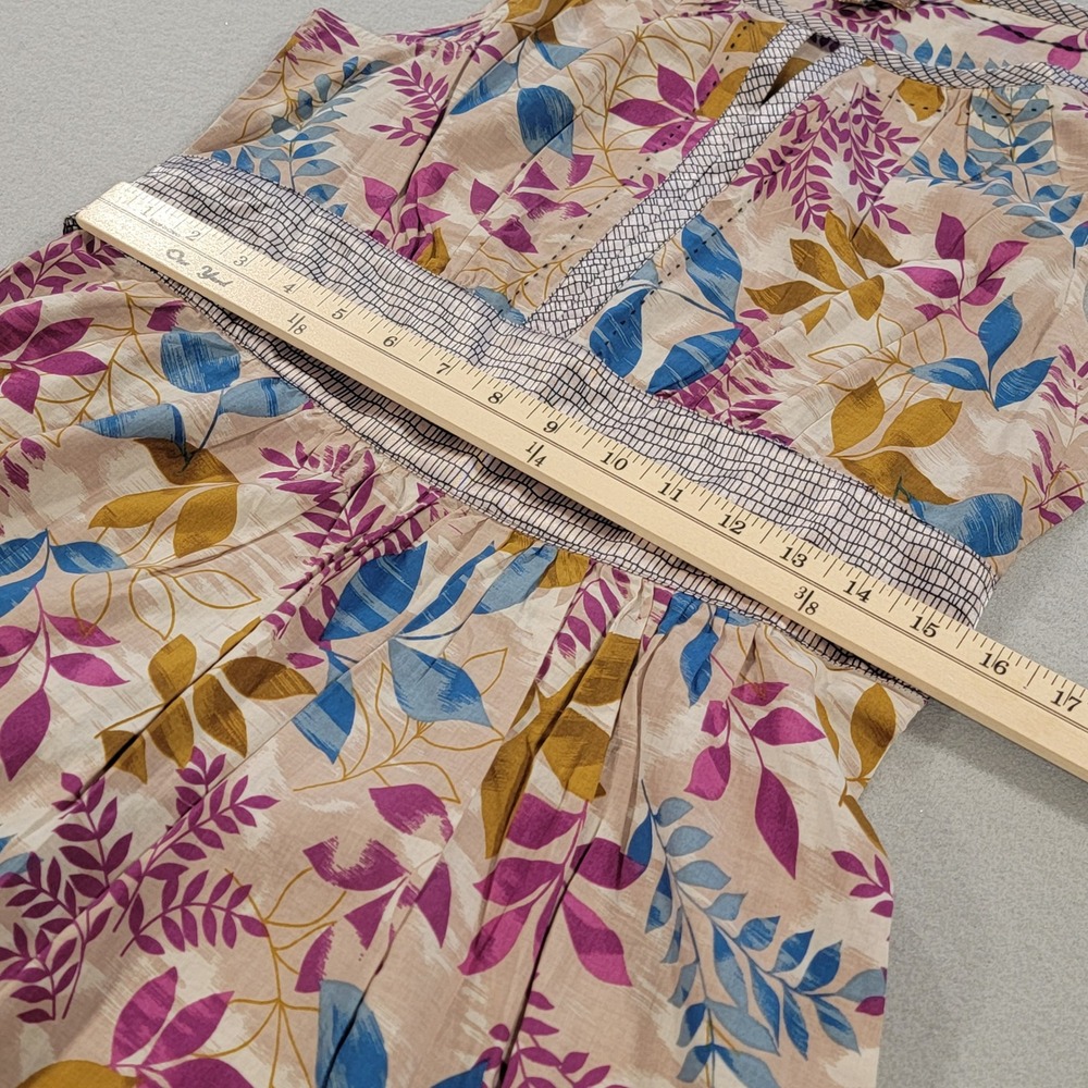 Forever 21‎ Floral Sleeveless Fit Flare Dress Tie Back Waist Boho Mini Size M - Picture 8 of 11